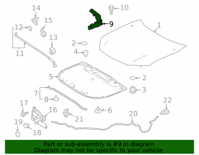 Left hood hinge for Toyota Camry 2025-26