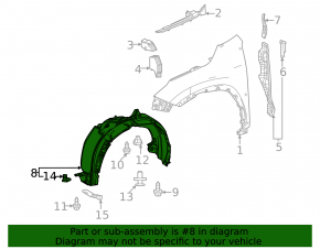 Front left fender liner Lexus NX250 NX350 NX350h NX450h+ 22-26