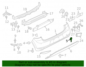 VW Golf 18-21 rear bumper tow hook cap