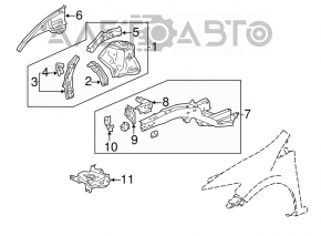 Honda CRZ 11-12 front right quarter panel