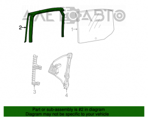 Rear left glass seal Fiat 500L 14-
