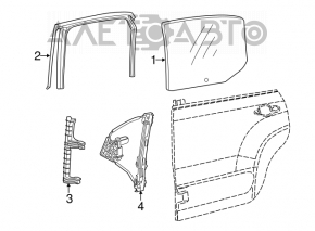 Rear left glass seal Fiat 500L 14-