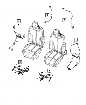 Wiring for the passenger seat cushion of the Jeep Grand Cherokee WL 22-24 for electric and heated seat