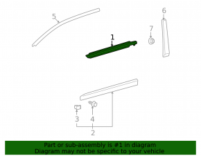 Door-glass molding, central front right, Lexus GX460 10-23