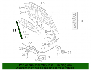 Right hood shock absorber for Audi Q3 83A 19-25