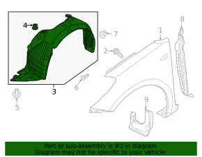 Front right mudguard Kia Forte 4d 17-18 rest