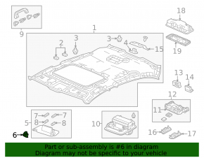 Acura MDX 14-20 Driver's Sun Visor Mount Hook Gray