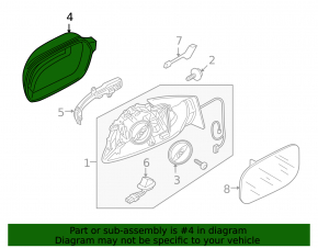Left side mirror cover for Audi Q7 4L 10-15