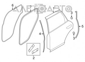 The door is bare rear left Porsche Cayenne 958 11-17