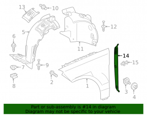 Wing seal door-wing right Mercedes GLS-class X166 13-19