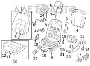 Seat control with memory front left Mercedes GLA 15-20 black