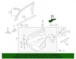 Lincoln MKC 15 Rear Left Window Regulator Trim - Black