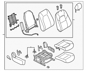 Passenger seat Mazda CX-5 17- without airbag, black leather, Alcantara insert, mechanical with heating, driftwood, dented, for dry cleaning