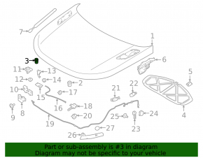 External hood bumper for Land Rover Range Rover Velar 18-23