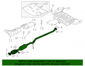 Mazda 6 13-17 2.5 lower catalytic converter