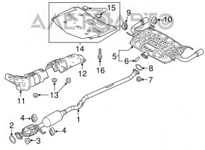 Mazda 6 13-17 2.5 lower catalytic converter