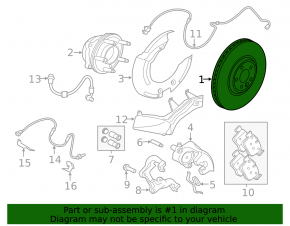 Front left brake disc Jaguar XE 14-24 350/32mm