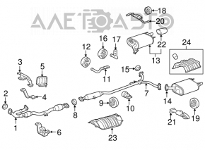 Rear muffler with barrel, right, Toyota Camry v55 15-17, 3.5 usa