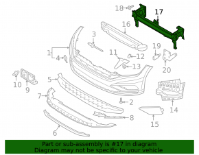 Front bumper reinforcement VW Jetta 19-