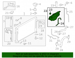 Infiniti G25 G35 G37 4d 06-14 Coolant Expansion Tank with Cap