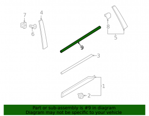Door molding upper rear right Volvo XC90 16-19