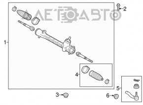 Steering rack Toyota Prius V 12-17