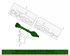 Drive axle shaft front left Audi A6 C7 12-18 GSP
