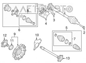 Drive axle shaft front left Audi A6 C7 12-18 GSP