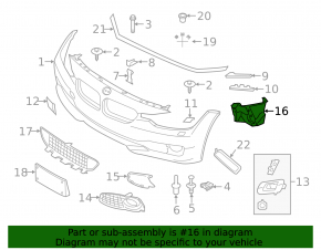 Front left fog light bracket for BMW 4 Series F32/33/36 14-20 M Pack, without additional cooling