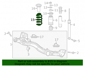 Rear left spring Honda HR-V 16-22 awd stiffness white green