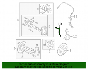 Brake hose rear left Kia Sorento 14-15 FWD