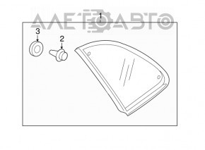 Window blind glass rear right Mitsubishi Outlander Sport ASX 11-23 black