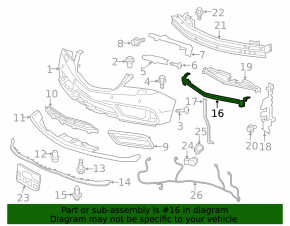 Front bumper mount central metal Acura MDX 14-16 prerest