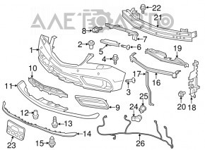 Front bumper mount central metal Acura MDX 14-16 prerest