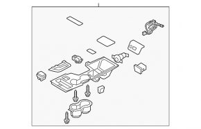 Front upper left center console trim for Hyundai Sonata 11-15 beige with gray