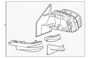 Left side mirror assembly for Toyota Rav4 2013-2014 pre-restyling
