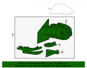 Left side mirror assembly for Toyota Rav4 2013-2014 pre-restyling