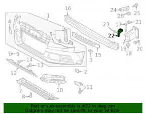 Front bumper bracket left Audi A4 B8 13-16 S line