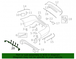Rear bumper wiring for parking sensors Mercedes E-class W212 10-13 AMG pkg