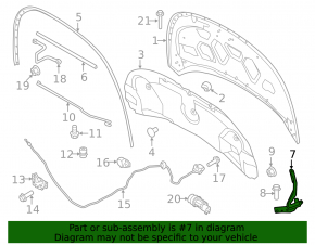 Hood hinge left Ford Explorer 11-19