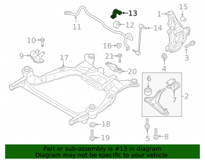 Front stabilizer mounting bracket left Ford Edge 15-24