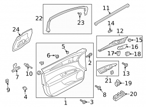Front left window lifter control trim Ford Fusion mk5 13-20 structure