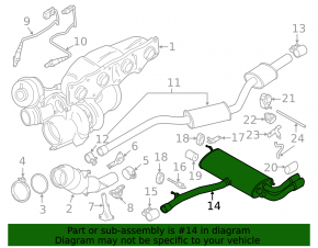 Muffler rear part with barrel BMW X3 F25 13-17 2.0T