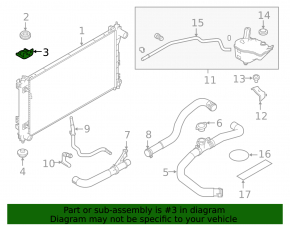 Radiator support lower front right Nissan Altima 19-24 rubber