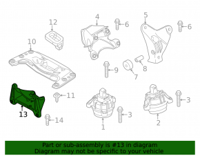 Bracket for manual transmission cushion BMW 5 F10 11-16 3.0T RWD