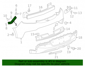 Rear bumper mount right Chevrolet Volt 16 - broken mount