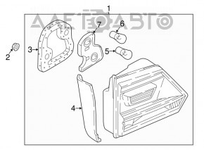 Inner taillight trunk lid left VW Atlas 18-20 prerest