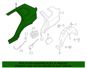 Quarter wing rear right BMW X5 F15 14-18
