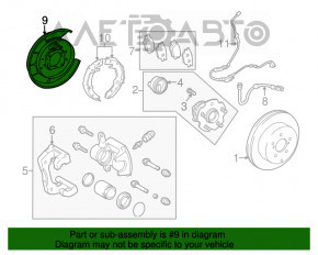 Rear left brake disc cover Lexus Hs250h 10-12