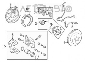 Rear left brake disc cover Lexus Hs250h 10-12